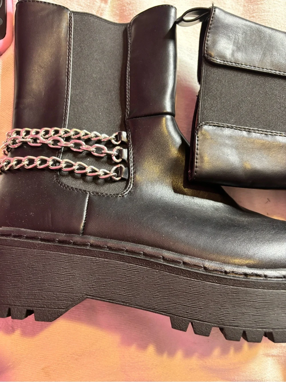 Wild Pair Rocksann Chain Zipper Ankle Boots – Black – Women’s Size 9 – NEW